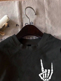 Erkek Baskılı Oversize T-shirt - Siyah (146097)