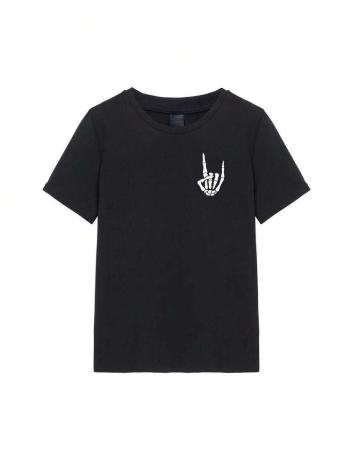 Erkek Baskılı Oversize T-shirt - Siyah (146097)