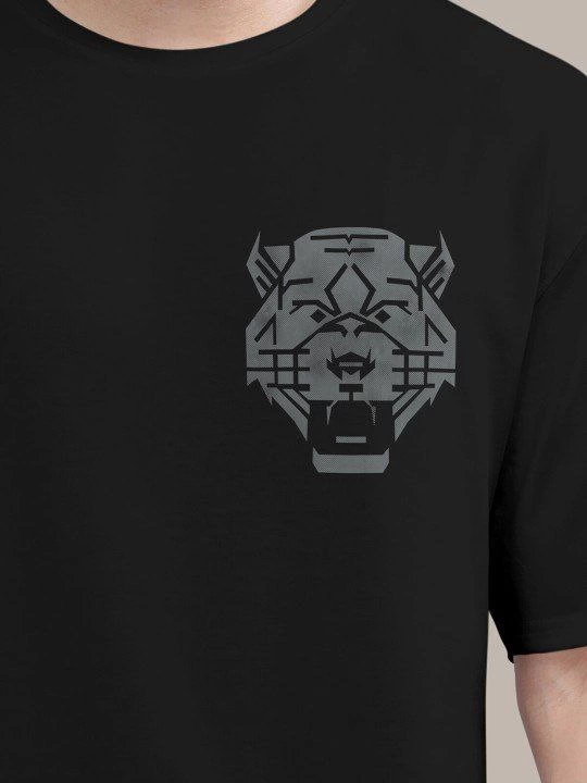 Erkek Baskılı Oversize T-shirt - Siyah (146098)