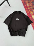 Erkek Baskılı Oversize T-shirt - Siyah (147640)