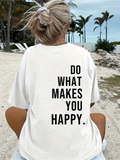 Baskılı Oversize Bisiklet Yaka T-shirt - Beyaz (158832)