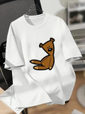 Baskılı Oversize Bisiklet Yaka T-shirt - Beyaz (158843)