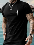 Baskılı Oversize Bisiklet Yaka T-shirt - Siyah (158845)