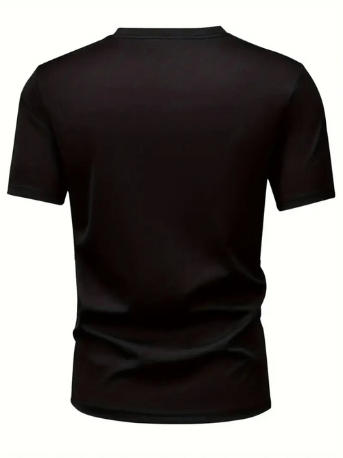 Baskılı Oversize Bisiklet Yaka T-shirt - Siyah (158845)