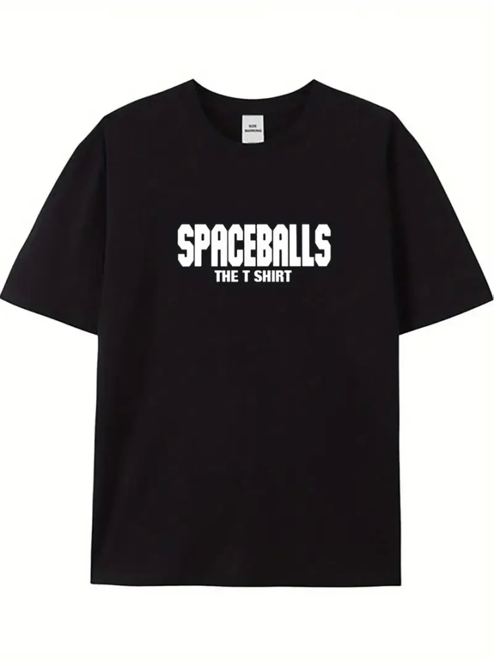 Baskılı Oversize Bisiklet Yaka T-shirt - Siyah (158852)