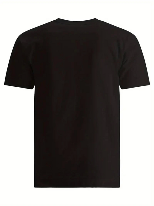 Baskılı Oversize Bisiklet Yaka T-shirt - Siyah (158852)