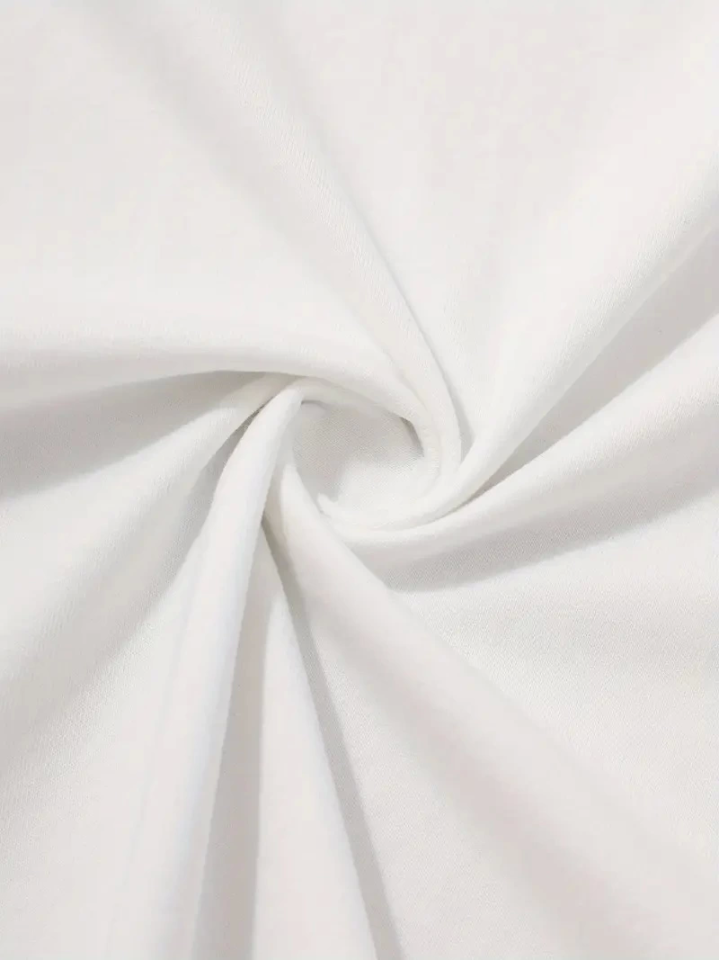 Baskılı Oversize Bisiklet Yaka T-shirt - Beyaz (158854)