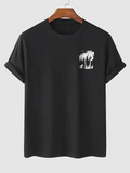 Baskılı Oversize Bisiklet Yaka T-shirt - Siyah (158856)