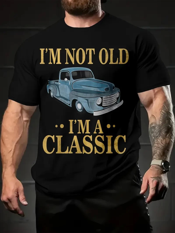 Baskılı Oversize Bisiklet Yaka T-shirt - Siyah (158860)