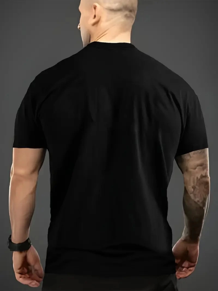 Baskılı Oversize Bisiklet Yaka T-shirt - Siyah (158860)