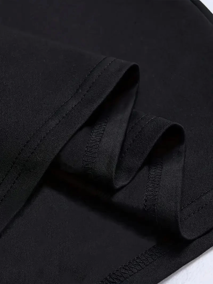 Baskılı Oversize Bisiklet Yaka T-shirt - Siyah (158905)