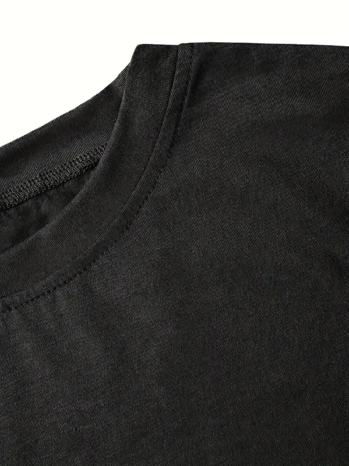 Fiyonk Baskılı Siyah Oversize Unisex T-shirt- Siyah (158921)