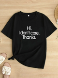 Baskılı Oversize Bisiklet Yaka T-shirt - Siyah (158934)