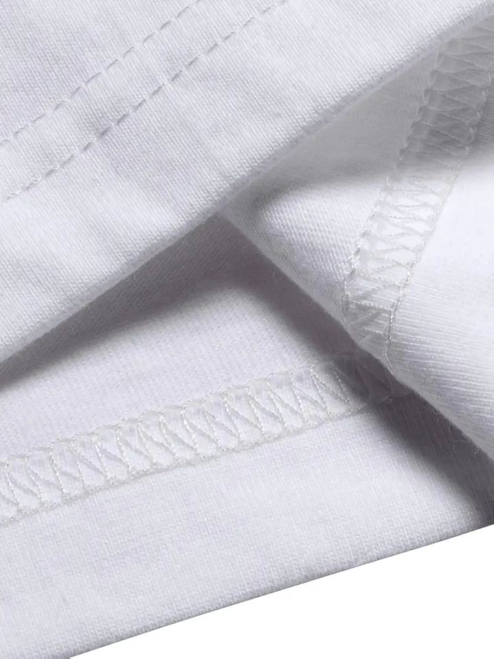 Baskılı Oversize Bisiklet Yaka T-shirt - Beyaz (158938)