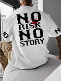Baskılı Oversize Bisiklet Yaka T-shirt - Beyaz (158943)