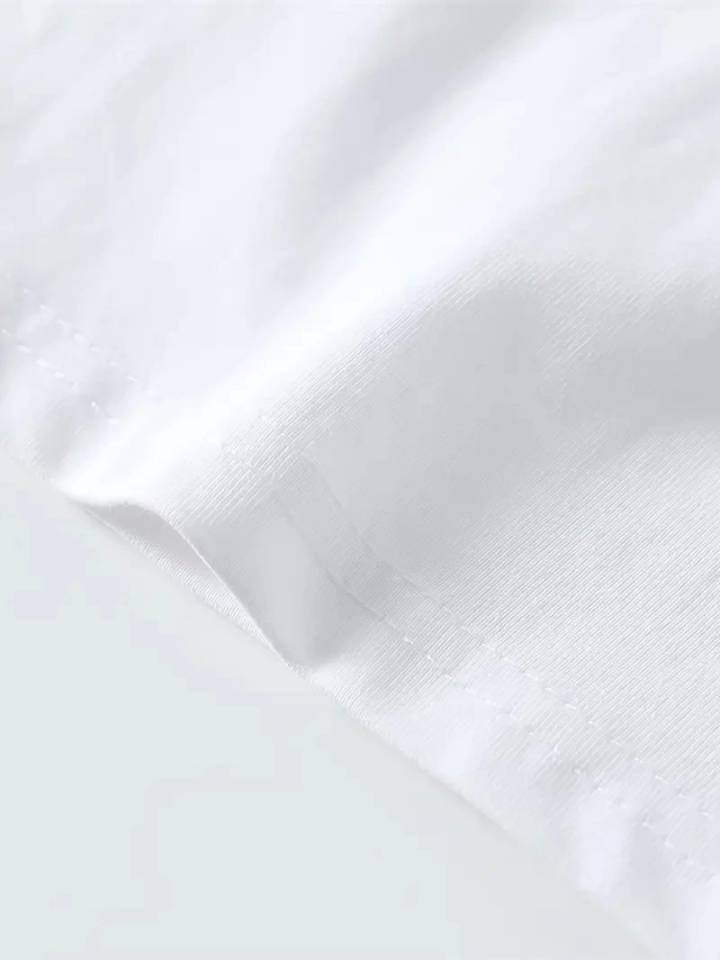 Baskılı Oversize Bisiklet Yaka T-shirt - Beyaz (158944)