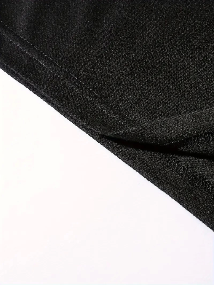 Baskılı Oversize Bisiklet Yaka T-shirt - Siyah (158950)