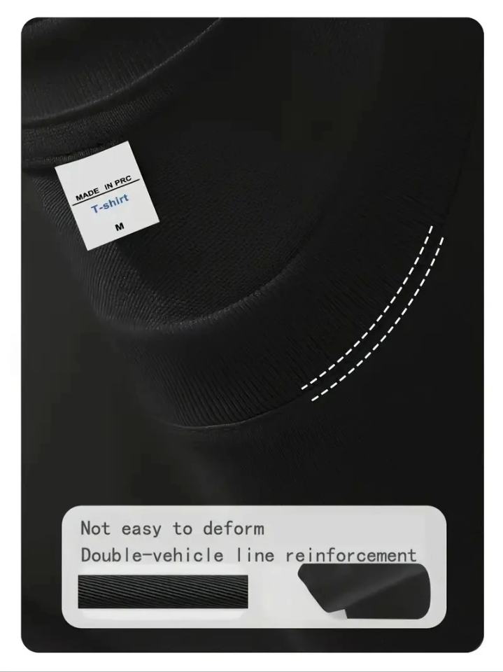 Baskılı Oversize Bisiklet Yaka T-shirt - Siyah (159024)