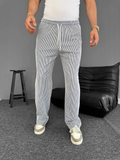 Su Yolu Çizgili Cepli Pantalon - Gri (160910)