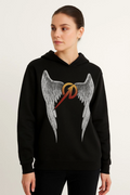 Metallica İki İplik Kapüşonlu Ön Ve Arka Baskılı Hoodie - Siyah (171718)