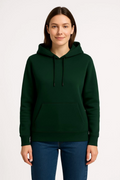 Üç İplik Kapüşonlu Kanguru Çepli SweatShirt Hoodie - Haki (172567)