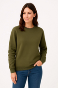 Üç İplik Düz Bisiklet Yaka SweatShirt - Haki (172571)