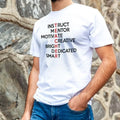 Unisex Bisiklet Yaka Baskılı Oversize T-Shirt - Beyaz (180634)