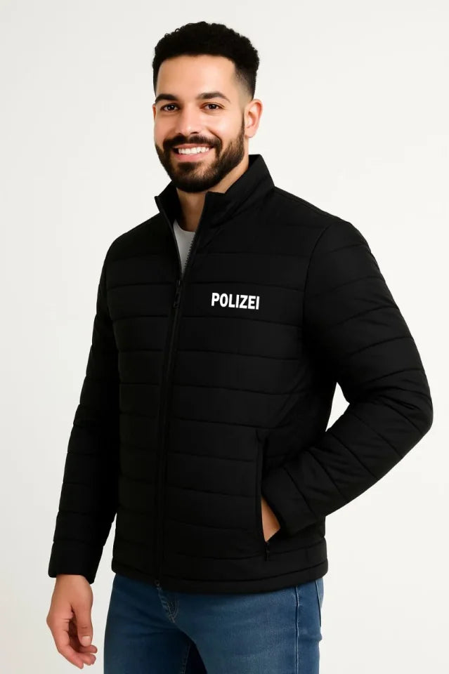 Erkek Mikro Su İtici Kapitone Baskılı Astarlı Fermuarlı Bomber Mont - Siyah (182531)