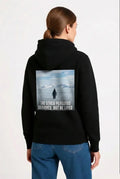 Oversize Hoodie - Sırt Baskılı Survivor Penguin Temalı, Felsefi Yazılı Kapüşonlu Sweatshirt - Siyah (182699)