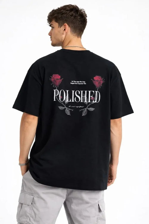 Erkek Bisiklet Yaka Baskılı  Kısa Kollu Tişört Streetwear Günlük Basic Pamuklu T-shirt - Siyah (184606)