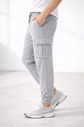 Erkek Jogger Eşofman Altı Regular Fit , Kargo Cepli, Lastikli Paça, Günlük Spor Pantolon - Gri (184954)