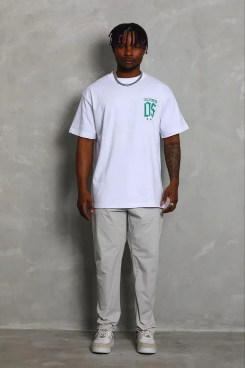 Erkek Baskılı T-Shirt Kısa Kol Bisiklet Yaka Regular Fit Rahat Kalıp Günlük Tişört - Beyaz (185475)
