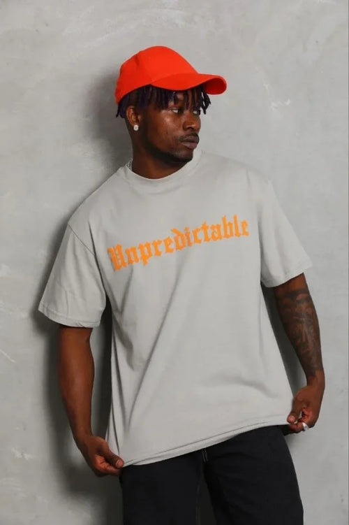 Erkek Baskılı T-Shirt Kısa Kol Bisiklet Yaka Regular Fit Rahat Kalıp Günlük Tişört - Gri (185481)