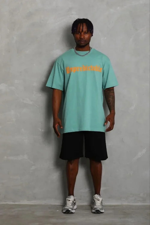 Erkek Baskılı T-Shirt Kısa Kol Bisiklet Yaka Regular Fit Rahat Kalıp Günlük Tişört - Mint Yeşili (185482)