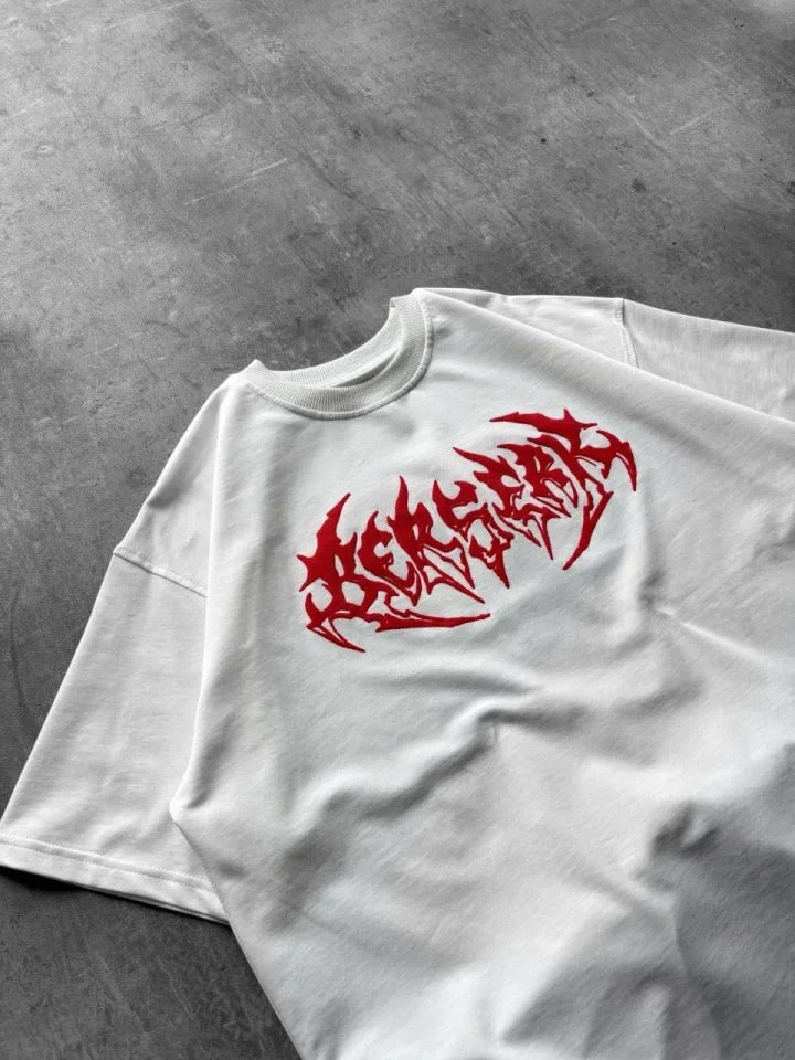 Erkek Baskılı T-Shirt Yazlık Kısa Kol Bisiklet Yaka Rahat Kalıp Tişört - Beyaz (185766)