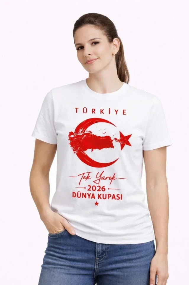 TÜRKİYE Ay Yıldız 2026 Dünya Kupasi Taraftar Forma T-Shirt - Beyaz (186735)