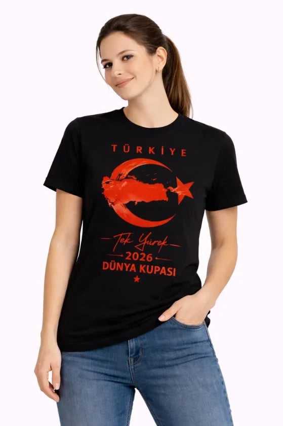 TÜRKİYE Ay Yıldız 2026 Dünya Kupasi Taraftar Forma T-Shirt - Siyah (186736)