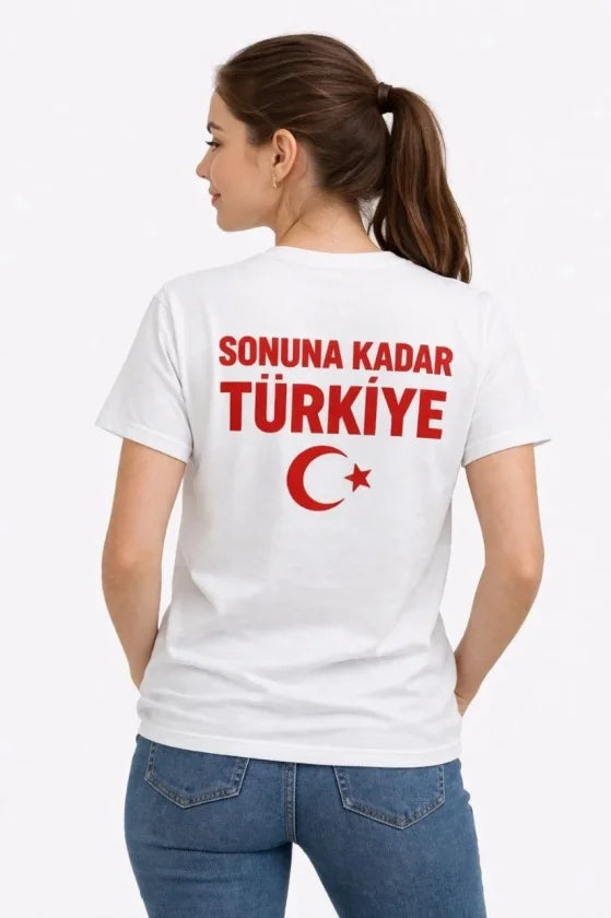TÜRKİYE Ay Yıldız Baskılı Taraftar Forma T-Shirt - Beyaz (186739)