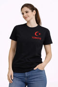 TÜRKİYE Ay Yıldız Baskılı Taraftar Forma T-Shirt - Siyah (186740)