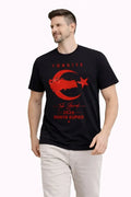 Erkek TÜRKİYE Ay Yıldız Baskılı Taraftar Forma T-Shirt - Siyah (186847)
