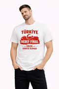 Erkek TÜRKİYE Baskılı Tişört Ay Yıldız 2026 Dünya Kupası Taraftar Forma T-Shirt - Beyaz (186850)