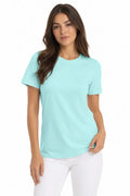 T-Shirt Bisiklet Yaka Slim Fit Likralı Tişört Günlük Basic Body - Turkuaz (190063)