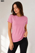 Basic Tişört Bisiklet Yaka Kısa Kol Günlük Yazlık Slim fit TShirt Pembe