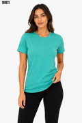 Basic Tişört Bisiklet Yaka Kısa Kol Günlük Yazlık Slim fit TShirt Su Yeşili