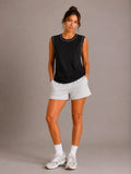 Kontrast Biyeli Kolsuz Atlet Bisiklet Yaka Yazlık Basic Atlet - Siyah (190216)