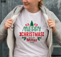 Yılbaşı Merry Christmas Miller Baskılı Oversize Bisiklet Yaka Tshirt Beyaz