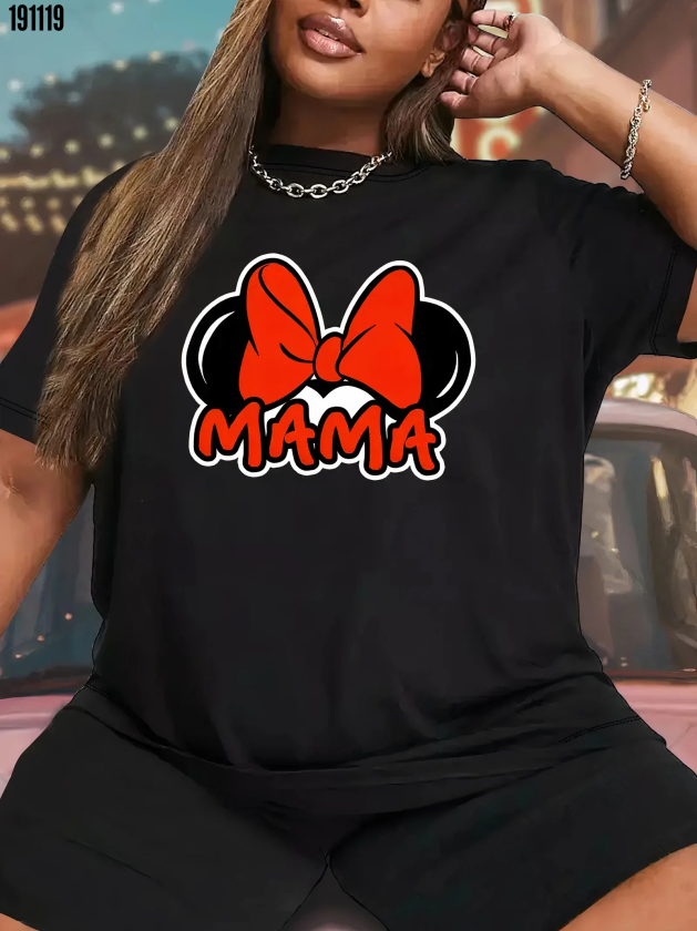 Anneler Günü Hediye Anne Temalı Baskılı Oversize Bisiklet Yaka Tshirt Siyah