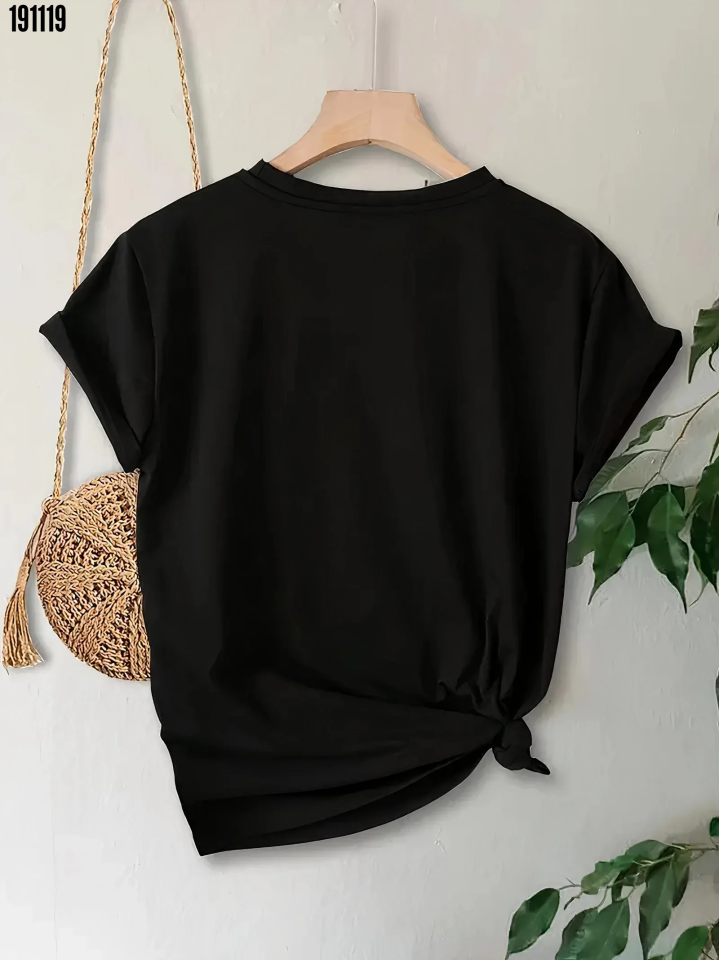 Anneler Günü Hediye Anne Temalı Baskılı Oversize Bisiklet Yaka Tshirt Siyah