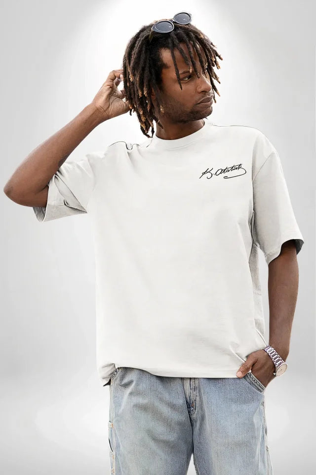 30 Ağustos Zafer Bayramı Ön Arka Baskılı Oversize Bisiklet Yaka T-shirt - Beyaz (191135)