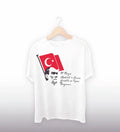 19 Mayıs Atatürk'ü Anma Gençlik ve Spor Bayramı Baskılı Oversize T-shirt - Beyaz Model 2 (191140)